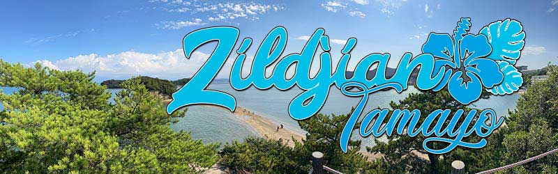 Zildjian Tamayo, Website banner. Beachside panorama of Shodoshima, Japan. 